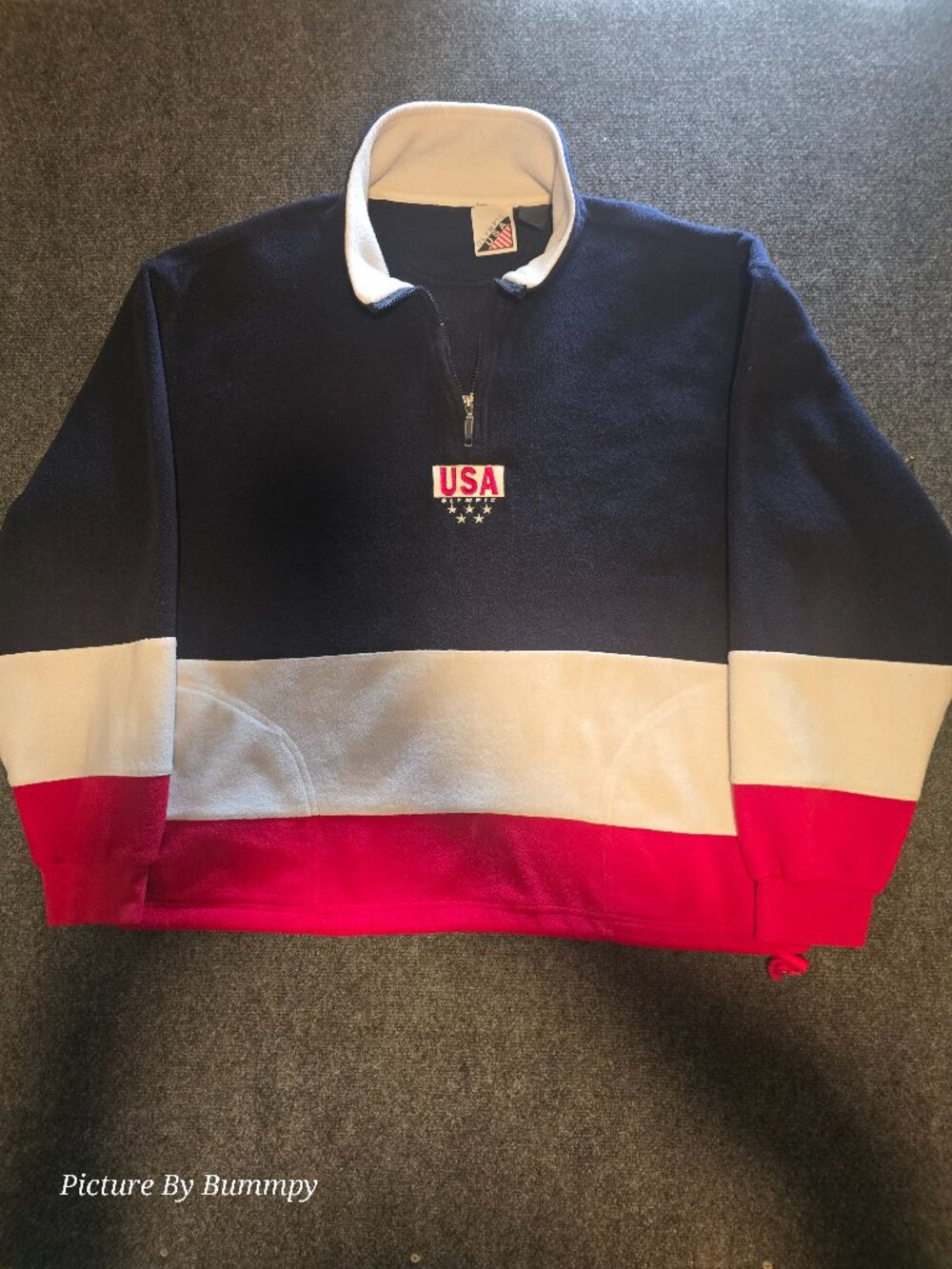 Vintage 90s USA Olympic Official Licensed Quarter-Zip Fleece Pullover - XL